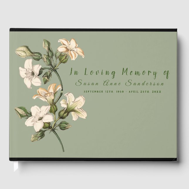 Lilies Funeral Memorial Guest Book Gästebuch (Vorderseite)