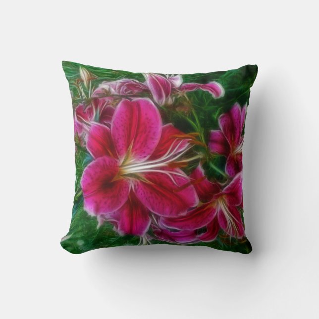 Lilies - Garden Blume Frische Pasta machen Kissen (Vorderseite)