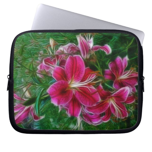Lilies - Garden Blume Frische Pasta machen Laptopschutzhülle (Vorderseite)