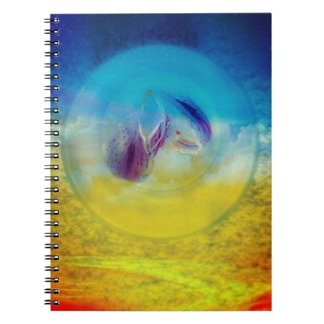 Lilies heart, abstrakte surreale Grafikkarte Notizblock (Vorderseite)