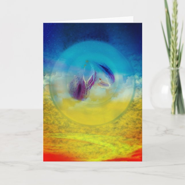 Lilies heart, abstrakte surreale Kunstwerke Karte (Vorderseite)