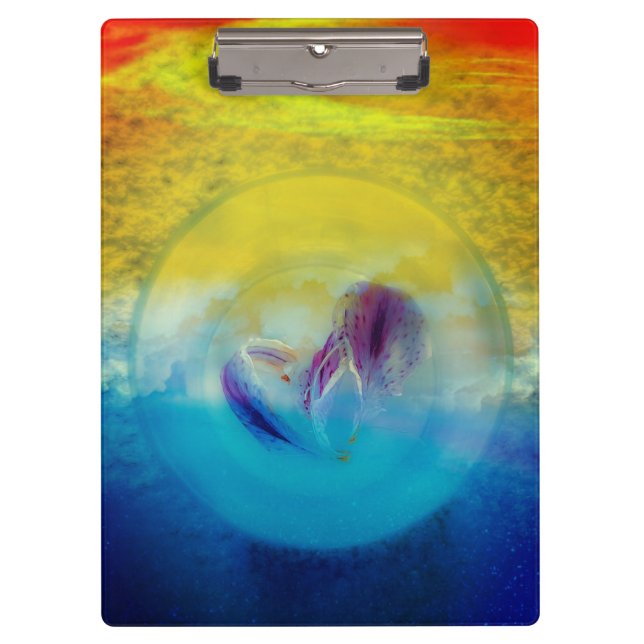 Lilies heart, abstrakte surreale Kunstwerke Klemmbrett (Vorderseite)