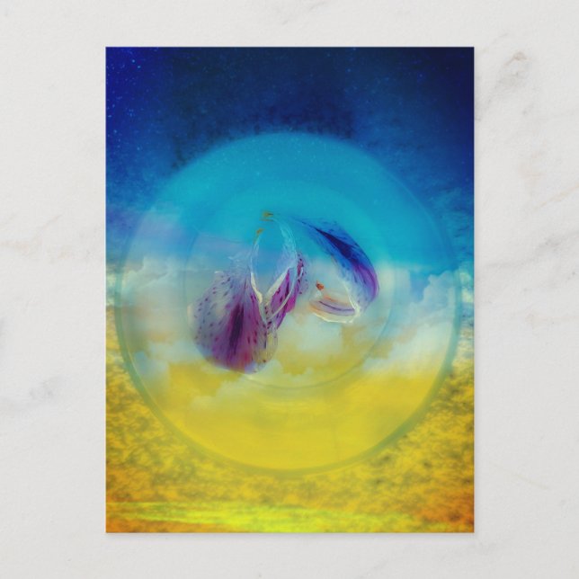 Lilies heart, abstrakte surreale Kunstwerke Postkarte (Vorderseite)
