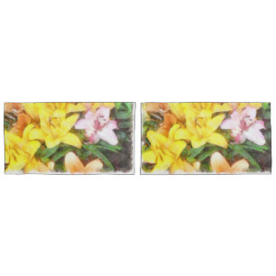 Lilies Liebe und leichte Wasserfarbe Kissenbezug