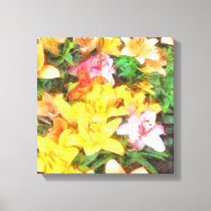 Lilies Liebe und leichte Wasserfarbe Leinwanddruck