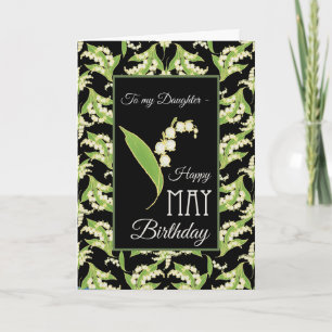 Lilies May Birthday Card, schwarz: für Tochter Karte