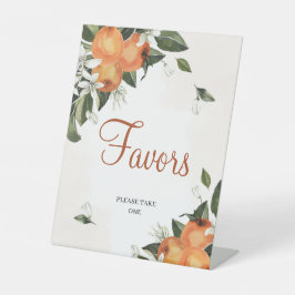 Lilies & Orange Bläserdusche - Zeichen Sockelschild