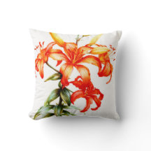 Lilies orange weiße Kunstschmiedekissen