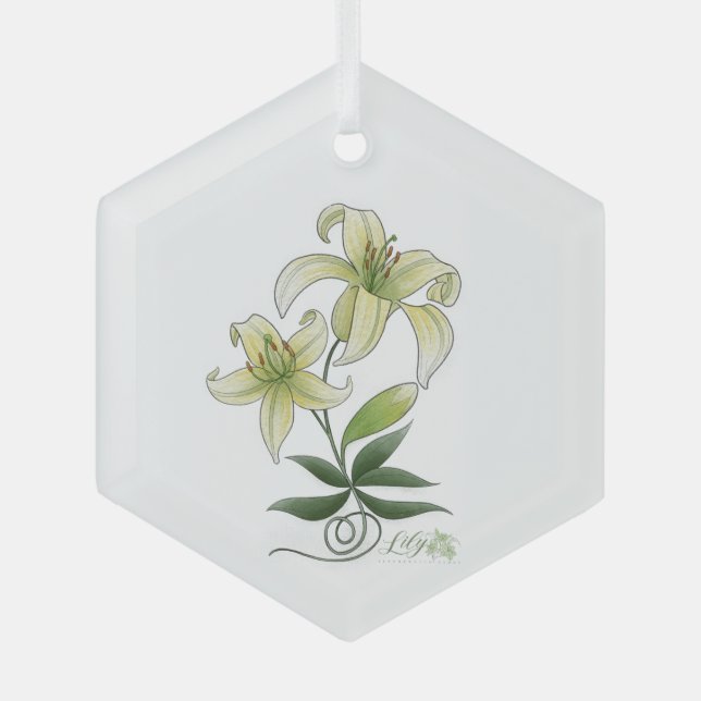Lilies Ornament Aus Glas (Vorderseite)