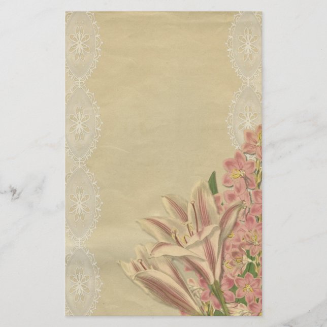 Lilies und Lace Briefpapier (Vorderseite)