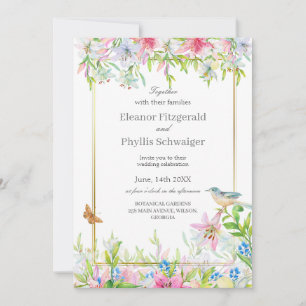 Lilies Watercolor Einladung zur Hochzeit