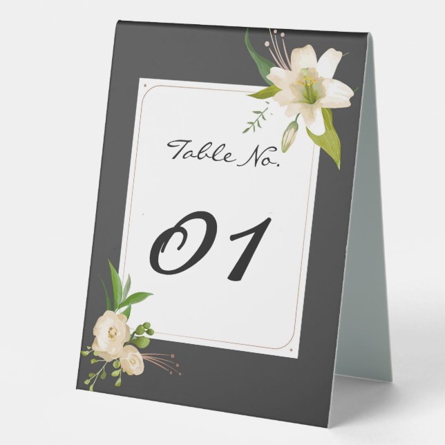 Lilies Wedding Tischaufsteller (Vorderseite)
