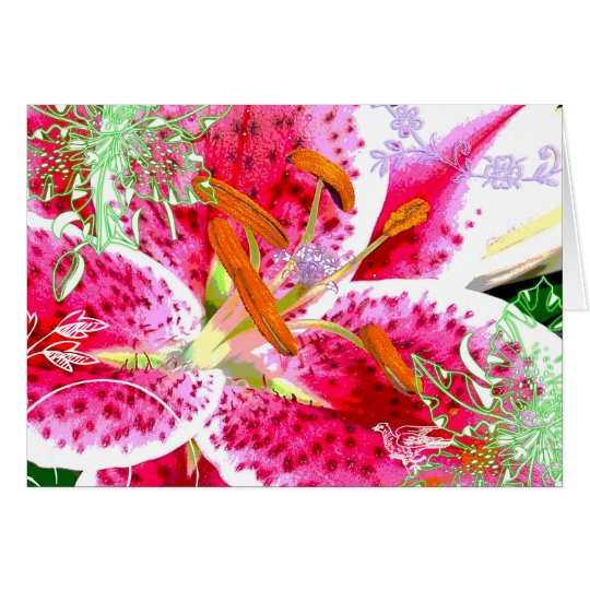 Liliestargazer-Fantasie, Gruß-Karte Karte