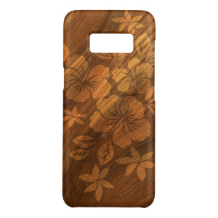 Lilikoi Hibiskus-hawaiisches Imitat-Knoten-Holz Case-Mate Samsung Galaxy S8 Hülle