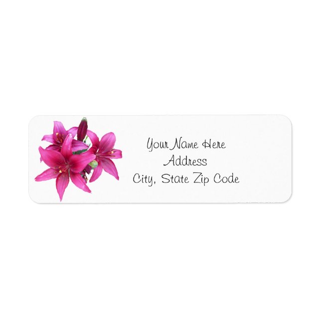 Lilis-Rücksendeadressen-Aufkleber am heißen rosa T (Vorne)