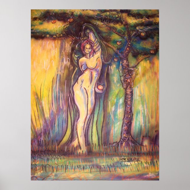 Lilith ,Adam, the Devil and the fruit in Eden Poster (Vorne)