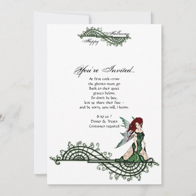 Lilith Fairy Gothic Halloween-Party Einladung (Vorderseite)
