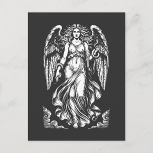 Lilith gefallener Engel mit fließenden Roben und S Postkarte