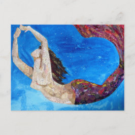 Lilith - mermaid collage art postkarte