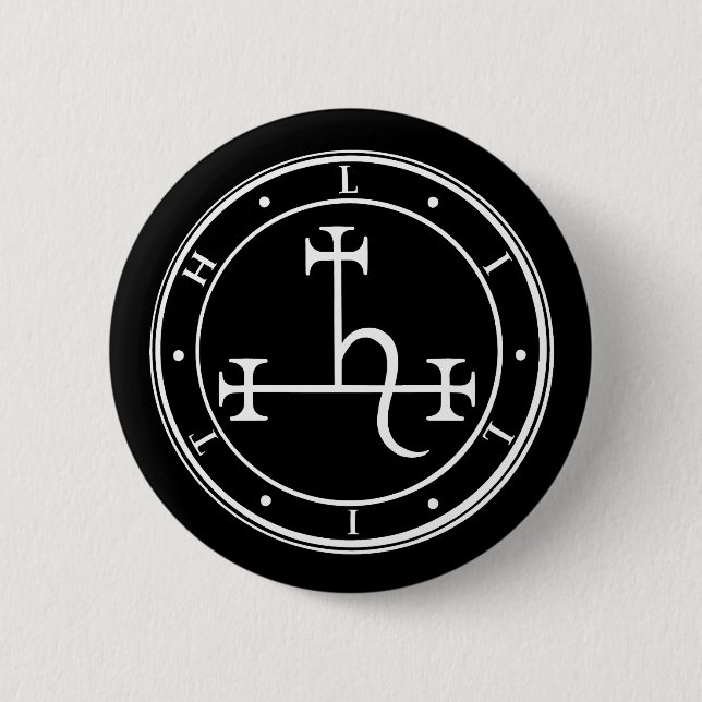 Lilith sigil. Dunkler Mond Goddess Siegel Button (Vorderseite)