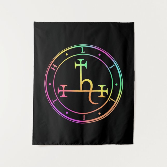 Lilith sigil. Dunkler Mond Goddess Siegel Tapestry Wandteppich (Vorderseite)