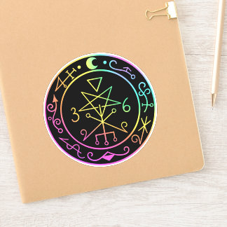 Lilith sigil. Sticker de la déesse de la lune noir