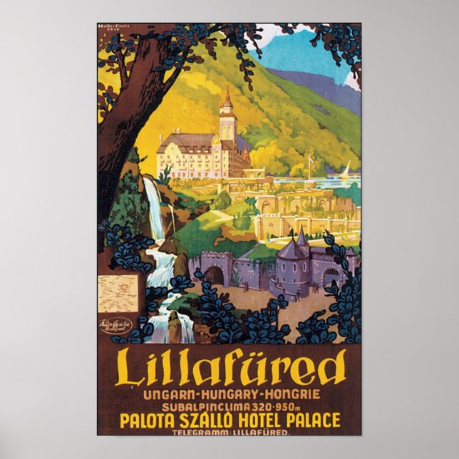 Lillafured Ungarisches Reiseplakat Poster (Vorne)