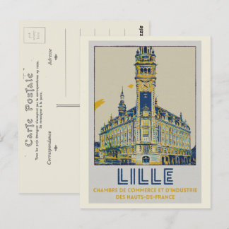 Lille iconic Gebäude Illustration Frankreich Postkarte