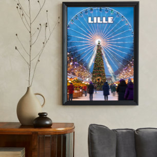 Lille’s Festive Glow: A Magical Christmas Market Poster