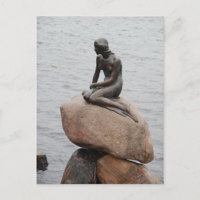 Lillehavefru Little Mermaid Kopenhagen Dänemark Postkarte (Vorderseite)