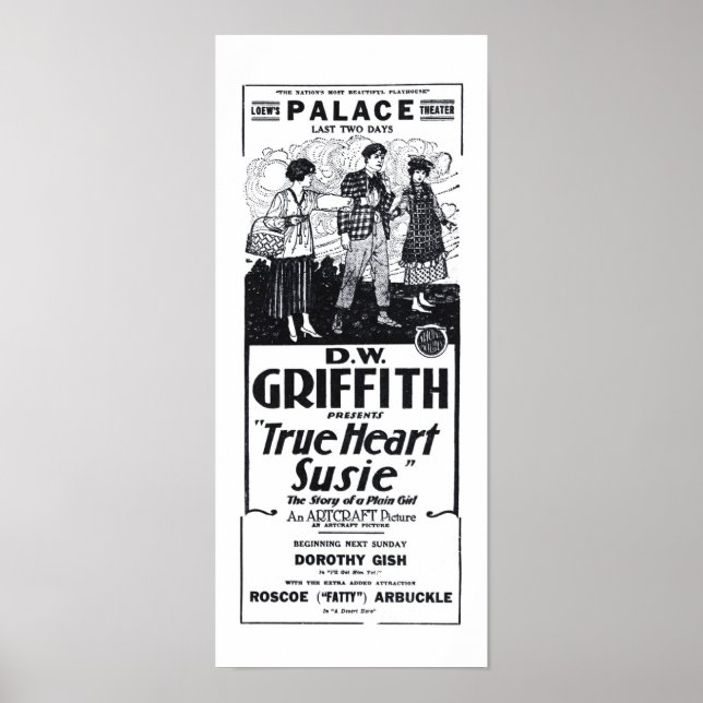 Lillian Gish 1919 Vintager Film und Poster (Vorne)