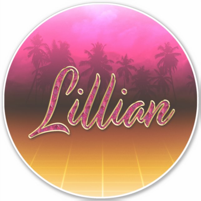 Lillian Vorname Name golden pink Aufkleber Sticker (Vorderseite)