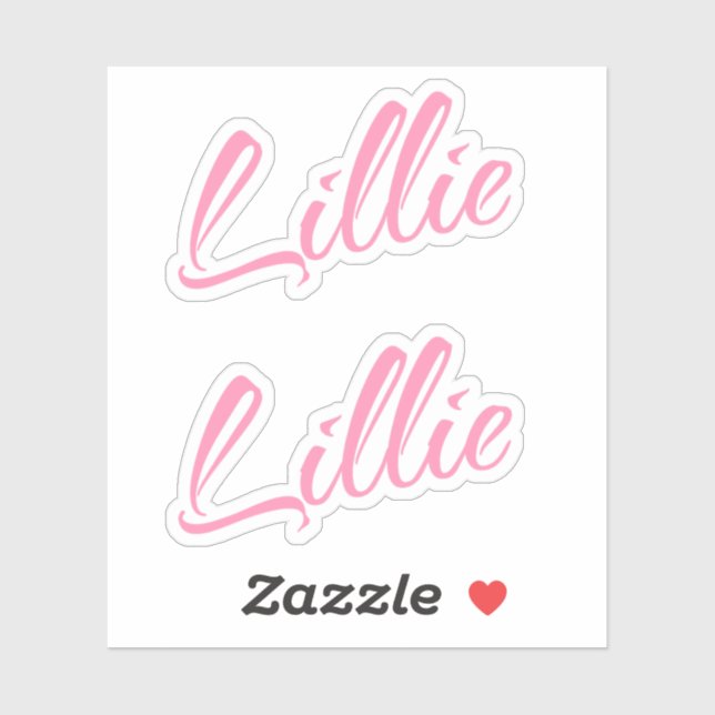 Lillie name pink x2 aufkleber (Blatt)