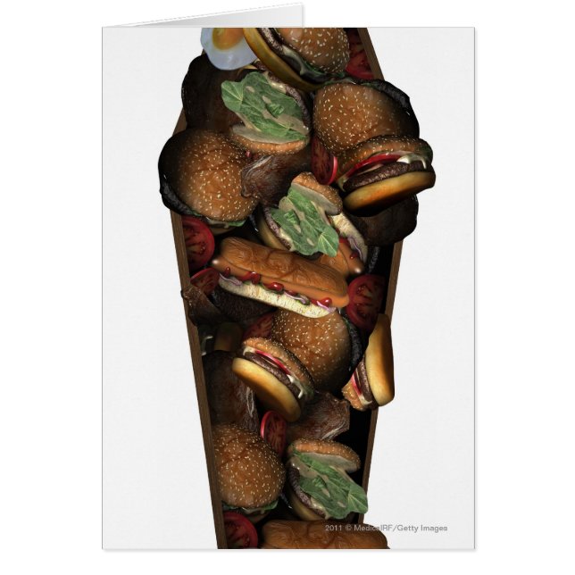 L'illustration d'un cercueil a rempli d'aliments (Devant)