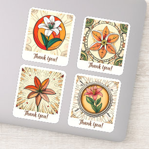 Lilly Blume Groovy Retro Personalisiert Aufkleber