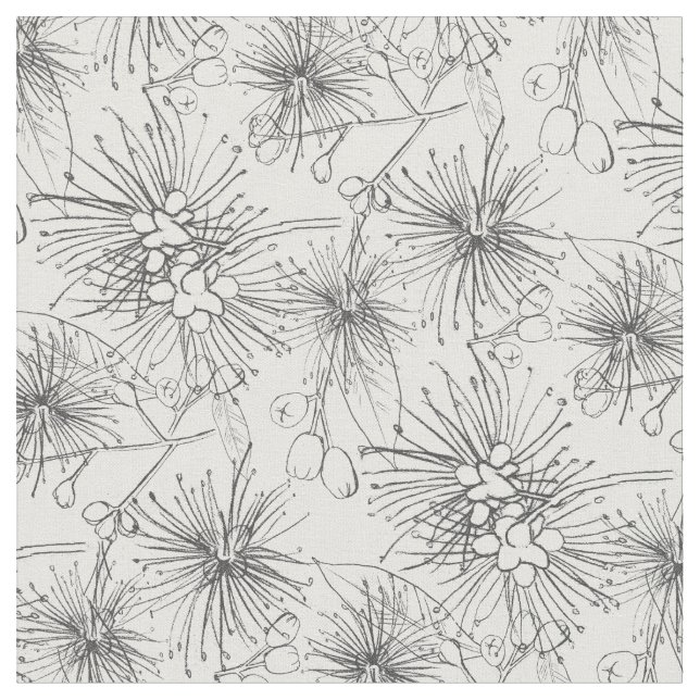 Lilly botanical sketched Repeat-Muster Stoff (Nahaufnahme)