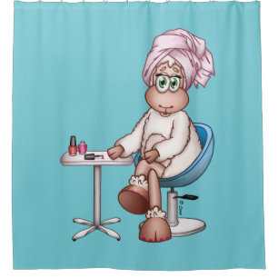 Lilly die Schafe an der Duschvorhang