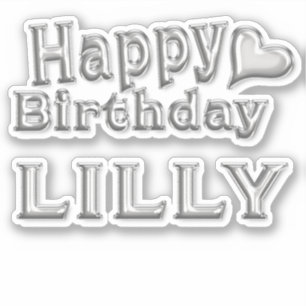 Lilly Happy Birthday silver Aufkleber Sticker