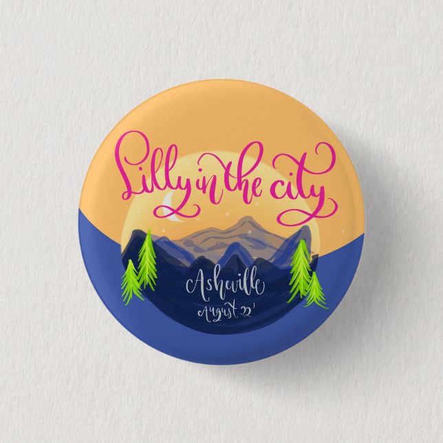 Lilly in der Stadt - Asheville Button (Vorderseite)
