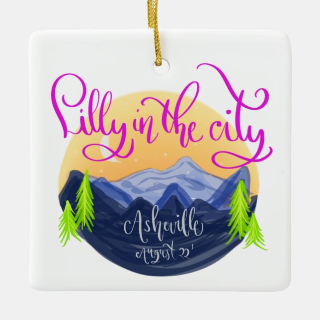 Lilly in der Stadt - Keramik von Asheville Keramikornament (Vorderseite)
