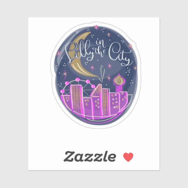 Lilly in the City - Logo-Tasche Aufkleber (Blatt)