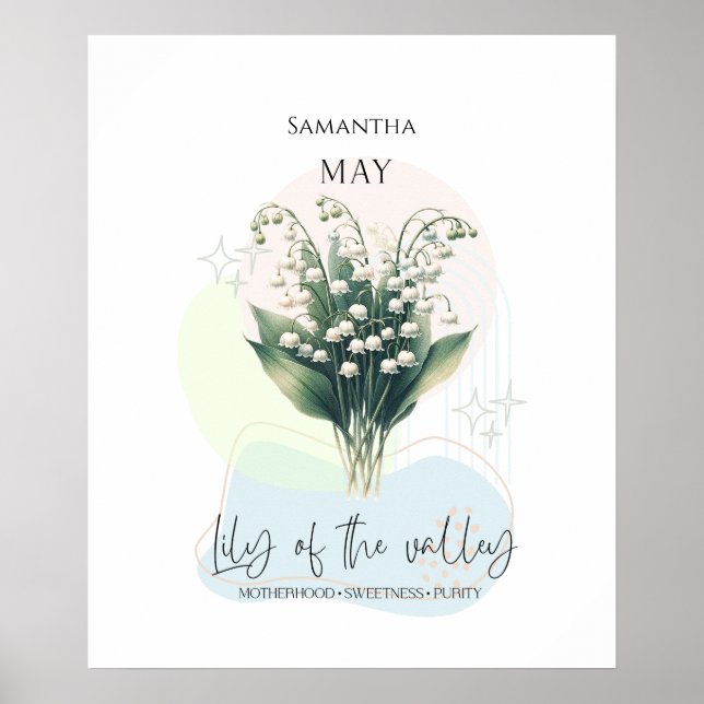 Lilly of the Valley Birth Blume of May Poster (Vorne)