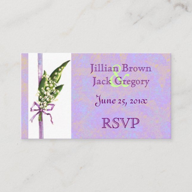 Lilly of the Valley BRIDAL RSVP card Begleitkarte (Vorderseite)