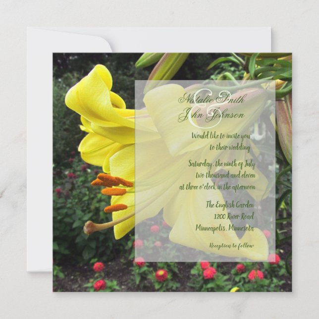 Lilly Wedding Einladung (Vorderseite)