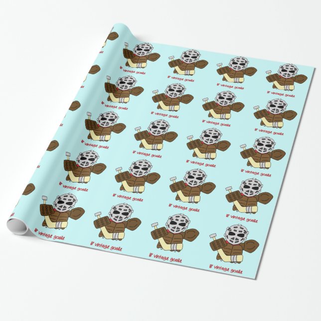 Lil'Vintag Hockey Goalie Geschenkpapier (Ungerollt)