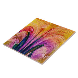 Lily Abstrakte Burgundy Lily weich - Verbessert Fliese