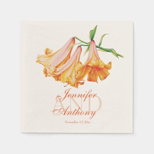 Lily Bell Fine Art Name Hochzeitstitel Papierservi Serviette (Vorderseite)