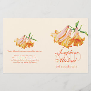 Lily bell Lilies Hochzeitsprogramm