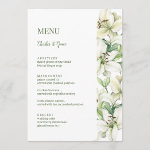 LILY Blossom Elegance Wedding Menükarte
