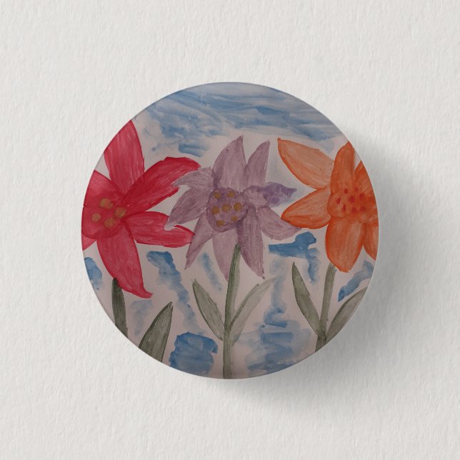 Lily Blume Abzeichen Button (Vorderseite)